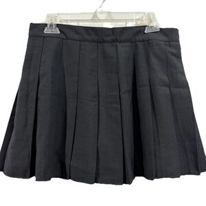 Womens Pleated Mini Skirt 3XL Black A-Line Preppy School Style